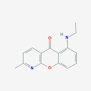 molecular formula C15H14N2O2 B11859786 5H-[1]Benzopyrano[2,3-b]pyridin-5-one, 6-(ethylamino)-2-methyl- CAS No. 889879-50-9