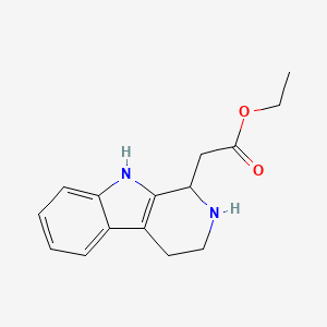 molecular formula C15H18N2O2 B11859817 Ethyl 2,3,4,9-tetrahydro-1H-pyrido(3,4-b)indole-1-acetate CAS No. 94135-47-4