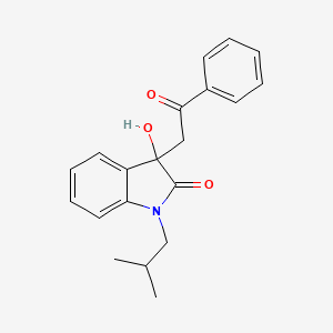 molecular formula C20H21NO3 B1185985 3-hydroxy-1-isobutyl-3-(2-oxo-2-phenylethyl)-1,3-dihydro-2H-indol-2-one 