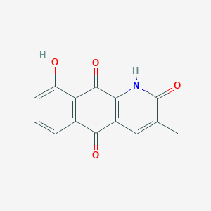 molecular formula C14H9NO4 B11859857 9-Hydroxy-3-methylbenzo[g]quinoline-2,5,10(1h)-trione CAS No. 5020-72-4