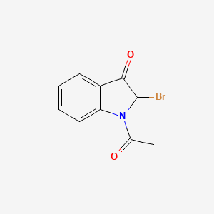 molecular formula C10H8BrNO2 B11860038 3H-Indol-3-one, 1-acetyl-2-bromo-1,2-dihydro- CAS No. 132993-66-9