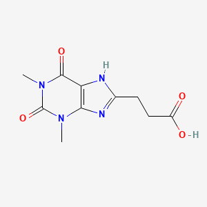 molecular formula C10H12N4O4 B11860061 8-Theophyllinepropionic acid CAS No. 5438-69-7