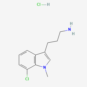 molecular formula C12H16Cl2N2 B11860170 3-(7-Chloro-1-methyl-1H-indol-3-yl)propan-1-amine hydrochloride 