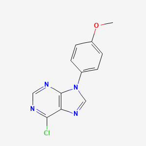 molecular formula C12H9ClN4O B11860186 Purine, 6-chloro-9-(p-methoxyphenyl)- CAS No. 21313-95-1