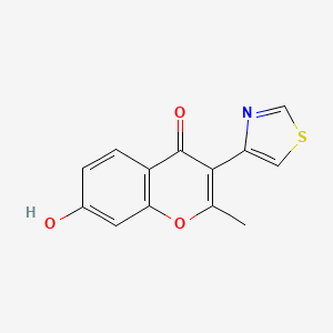 molecular formula C13H9NO3S B11860202 4H-1-Benzopyran-4-one, 7-hydroxy-2-methyl-3-(4-thiazolyl)- CAS No. 51625-87-7