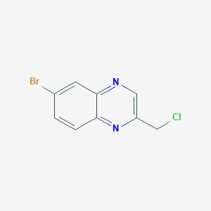 molecular formula C9H6BrClN2 B11860313 6-Bromo-2-(chloromethyl)quinoxaline 