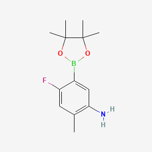 molecular formula C13H19BFNO2 B11860320 4-Fluoro-2-methyl-5-(4,4,5,5-tetramethyl-1,3,2-dioxaborolan-2-yl)aniline 