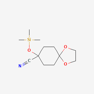 molecular formula C12H21NO3Si B11860326 8-((Trimethylsilyl)oxy)-1,4-dioxaspiro[4.5]decane-8-carbonitrile 