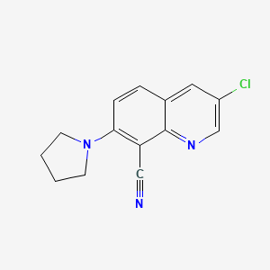 molecular formula C14H12ClN3 B11860397 3-Chloro-7-(pyrrolidin-1-yl)quinoline-8-carbonitrile CAS No. 88347-09-5