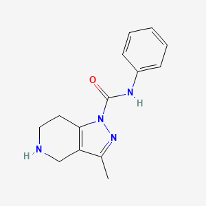 molecular formula C14H16N4O B11860448 3-Methyl-N-phenyl-4,5,6,7-tetrahydro-1H-pyrazolo[4,3-C]pyridine-1-carboxamide 