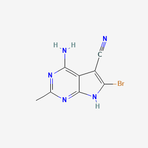 4-amino-6-bromo-2-methyl-7H-pyrrolo[2,3-d]pyrimidine-5-carbonitrile