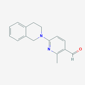 molecular formula C16H16N2O B11860464 6-(3,4-Dihydroisoquinolin-2(1H)-yl)-2-methylnicotinaldehyde 