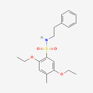 molecular formula C19H25NO4S B1186047 2,5-diethoxy-4-methyl-N-(2-phenylethyl)benzenesulfonamide 