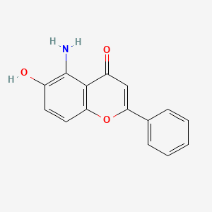 molecular formula C15H11NO3 B11860541 5-Amino-6-hydroxy-2-phenyl-4H-chromen-4-one 