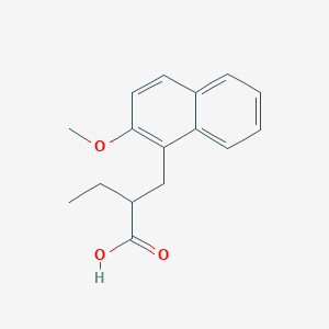 molecular formula C16H18O3 B11860562 2-((2-Methoxynaphthalen-1-yl)methyl)butanoic acid 