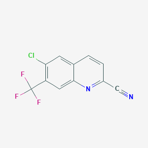 molecular formula C11H4ClF3N2 B11860784 6-Chloro-7-(trifluoromethyl)quinoline-2-carbonitrile 