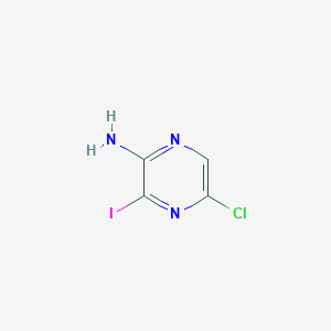 molecular formula C4H3ClIN3 B11860800 5-Chloro-3-iodopyrazin-2-amine 