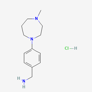 molecular formula C13H22ClN3 B11860820 (4-(4-Methyl-1,4-diazepan-1-YL)phenyl)methanamine hydrochloride 