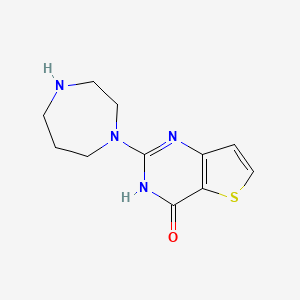 molecular formula C11H14N4OS B11860821 2-(1,4-Diazepan-1-yl)thieno[3,2-d]pyrimidin-4(3H)-one 