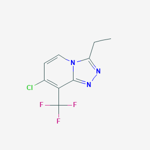 molecular formula C9H7ClF3N3 B11860841 7-Chloro-3-ethyl-8-(trifluoromethyl)-[1,2,4]triazolo[4,3-a]pyridine 