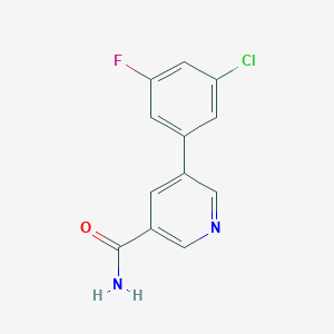 molecular formula C12H8ClFN2O B11860917 5-(3-Chloro-5-fluorophenyl)nicotinamide CAS No. 1346692-17-8