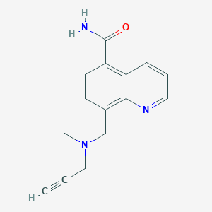 molecular formula C15H15N3O B11860927 8-((Methyl(prop-2-yn-1-yl)amino)methyl)quinoline-5-carboxamide CAS No. 89159-93-3