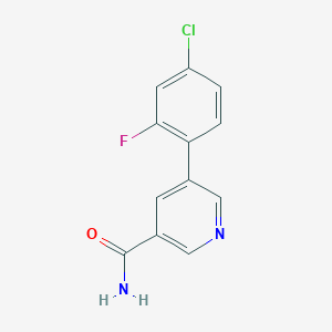 molecular formula C12H8ClFN2O B11860938 5-(4-Chloro-2-fluorophenyl)nicotinamide CAS No. 1346691-88-0