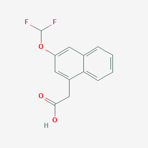 molecular formula C13H10F2O3 B11861012 2-(Difluoromethoxy)naphthalene-4-acetic acid 