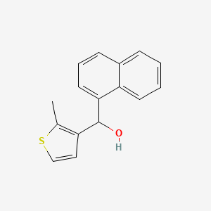 molecular formula C16H14OS B11861039 (2-Methylthiophen-3-yl)(naphthalen-1-yl)methanol 