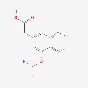 molecular formula C13H10F2O3 B11861166 1-(Difluoromethoxy)naphthalene-3-acetic acid 