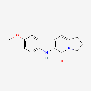 molecular formula C15H16N2O2 B11861200 6-(4-Methoxyphenylamino)-2,3-dihydro-1H-indolizin-5-one CAS No. 612065-06-2