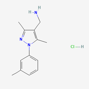 (3,5-Dimethyl-1-(m-tolyl)-1H-pyrazol-4-yl)methanamine hydrochloride