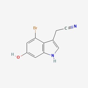 molecular formula C10H7BrN2O B11861406 2-(4-Bromo-6-hydroxy-1H-indol-3-yl)acetonitrile 