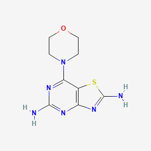 molecular formula C9H12N6OS B11861583 7-Morpholinothiazolo[4,5-d]pyrimidine-2,5-diamine 