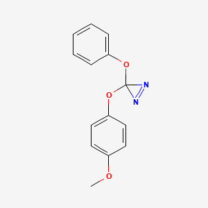 molecular formula C14H12N2O3 B11861659 3-(4-Methoxyphenoxy)-3-phenoxy-3H-diazirene CAS No. 651306-55-7