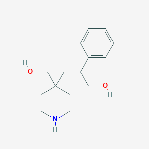 molecular formula C15H23NO2 B11861669 3-[4-(Hydroxymethyl)piperidin-4-yl]-2-phenylpropan-1-ol 