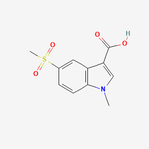 molecular formula C11H11NO4S B11861696 5-Methanesulfonyl-1-methyl-1H-indole-3-carboxylic acid 