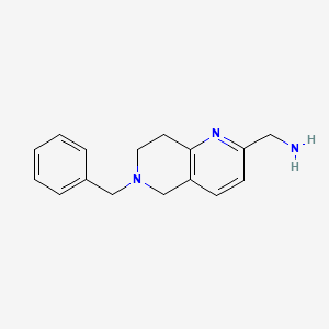 molecular formula C16H19N3 B11861796 (6-Benzyl-5,6,7,8-tetrahydro-1,6-naphthyridin-2-yl)methanamine 