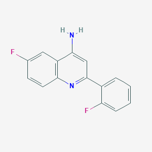 molecular formula C15H10F2N2 B11861804 4-Quinolinamine, 6-fluoro-2-(2-fluorophenyl)- CAS No. 189877-87-0