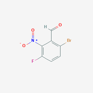 molecular formula C7H3BrFNO3 B11861829 6-Bromo-3-fluoro-2-nitrobenzaldehyde 