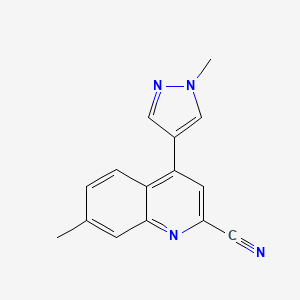 molecular formula C15H12N4 B11861954 7-Methyl-4-(1-methyl-1H-pyrazol-4-yl)quinoline-2-carbonitrile 