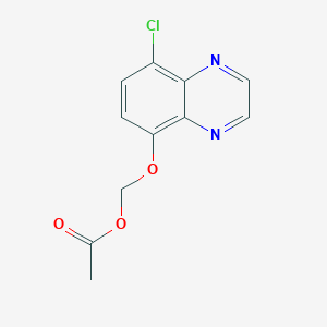 molecular formula C11H9ClN2O3 B11861976 ((8-Chloroquinoxalin-5-yl)oxy)methyl acetate 