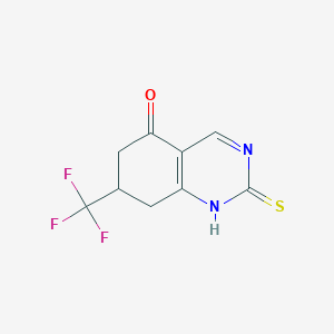 molecular formula C9H7F3N2OS B11861997 2-Mercapto-7-(trifluoromethyl)-7,8-dihydroquinazolin-5(6H)-one 