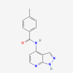 molecular formula C14H12N4O B11862058 4-Methyl-N-(1H-pyrazolo[3,4-b]pyridin-4-yl)benzamide CAS No. 370589-16-5