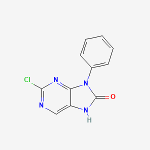 molecular formula C11H7ClN4O B11862578 2-Chloro-9-phenyl-7H-purin-8(9H)-one CAS No. 89660-30-0