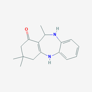 B118629 3,3,11-trimethyl-2,3,4,5,10,11-hexahydro-1H-dibenzo[b,e][1,4]diazepin-1-one CAS No. 149774-58-3