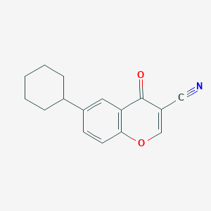 6-Cyclohexyl-4-oxo-4H-1-benzopyran-3-carbonitrile