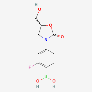 (R)-(2-Fluoro-4-(5-(hydroxymethyl)-2-oxooxazolidin-3-yl)phenyl)boronic acid