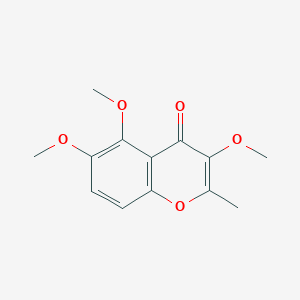 molecular formula C13H14O5 B11863363 3,5,6-Trimethoxy-2-methyl-4H-1-benzopyran-4-one CAS No. 61885-12-9