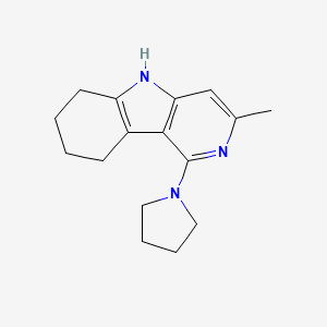 molecular formula C16H21N3 B11863589 5H-Pyrido[4,3-b]indole, 6,7,8,9-tetrahydro-3-methyl-1-(1-pyrrolidinyl)- CAS No. 61191-08-0